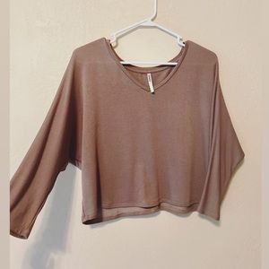 Flowy Light Brown Mild Crop Top